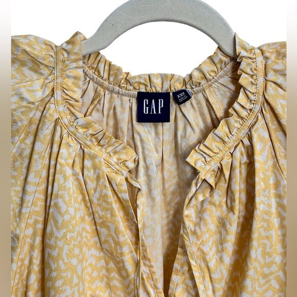 GAP Printed Tie-Front Flutter Sleeve Dress SIZE XXS - Picture 6 of 12